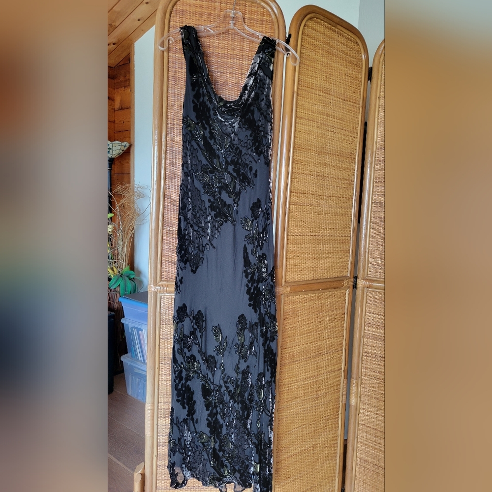 Sue Wong cut velvet beaded gown